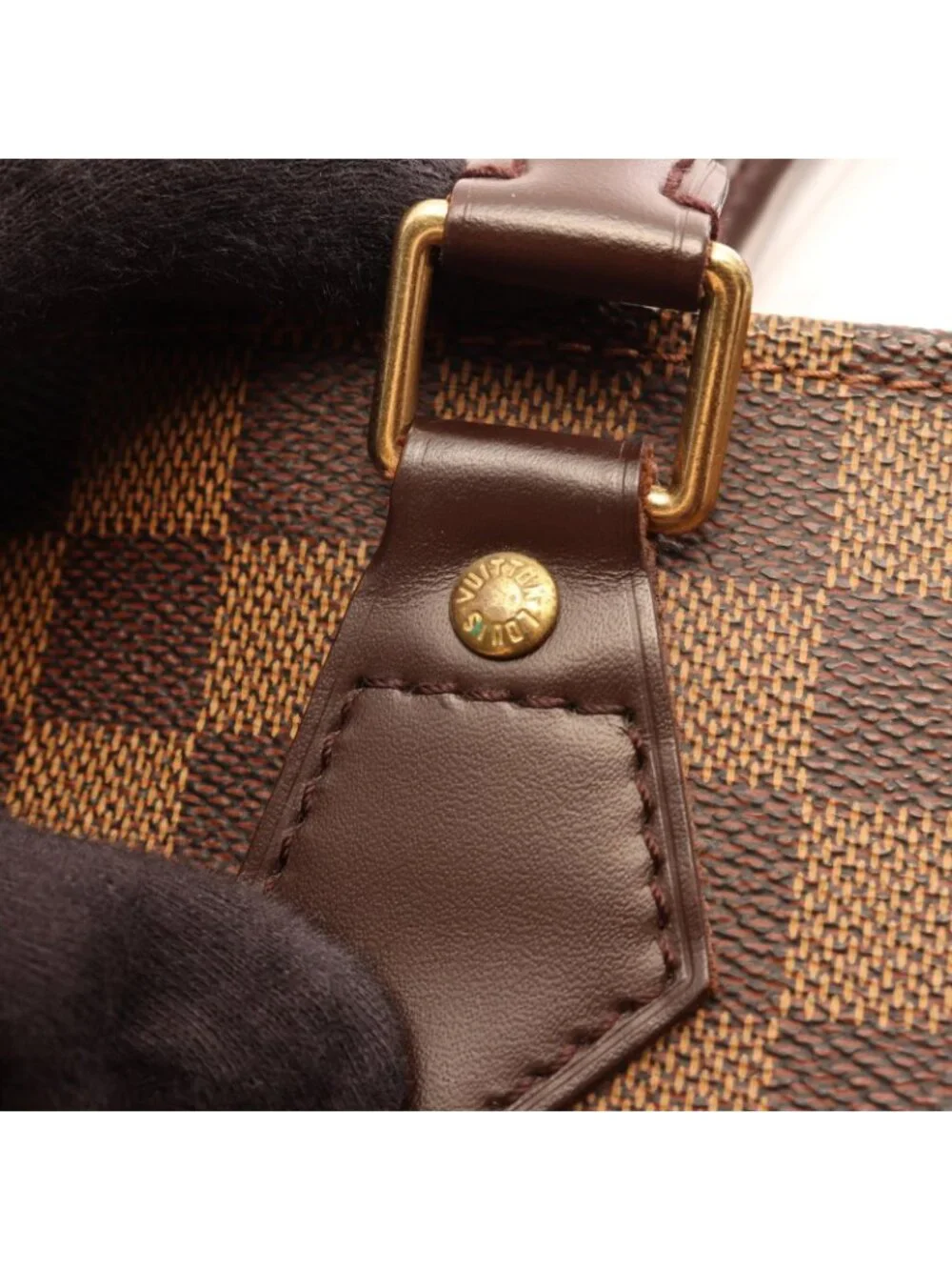 Louis Vuitton Tote Sac Plat Damier Ebene Canvas Leather